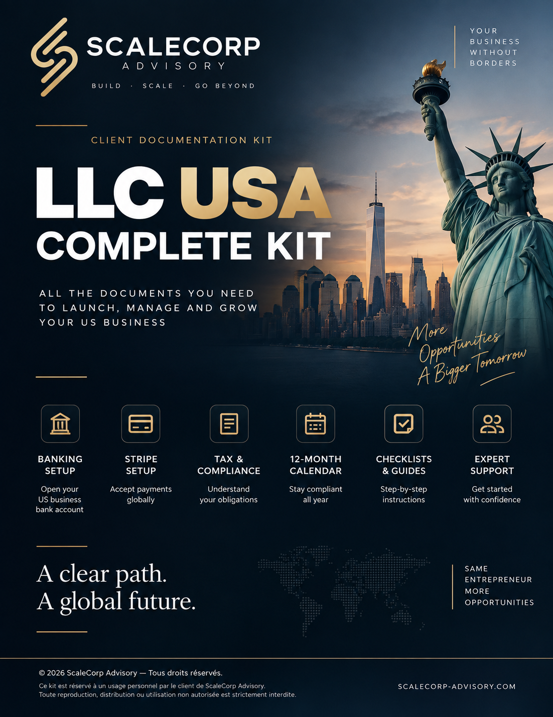 Pack complet de création de LLC aux États-Unis pour non-résident